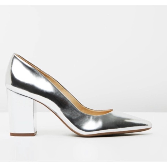 SCHUTZ Shoes - SCHUTZ Alessandra Moranita Silver Block Heel 2018
